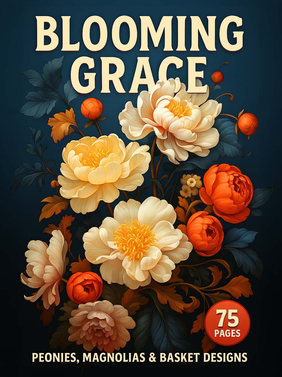 Blooming Grace – 75 Peonies, Magnolias & Basket Designs 1 Blooming Grace – 75 Peonies, Magnolias & Basket Designs