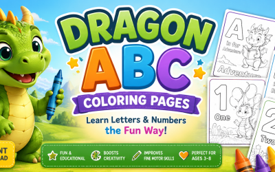 ABC – Dragon Coloring Pages for Kids